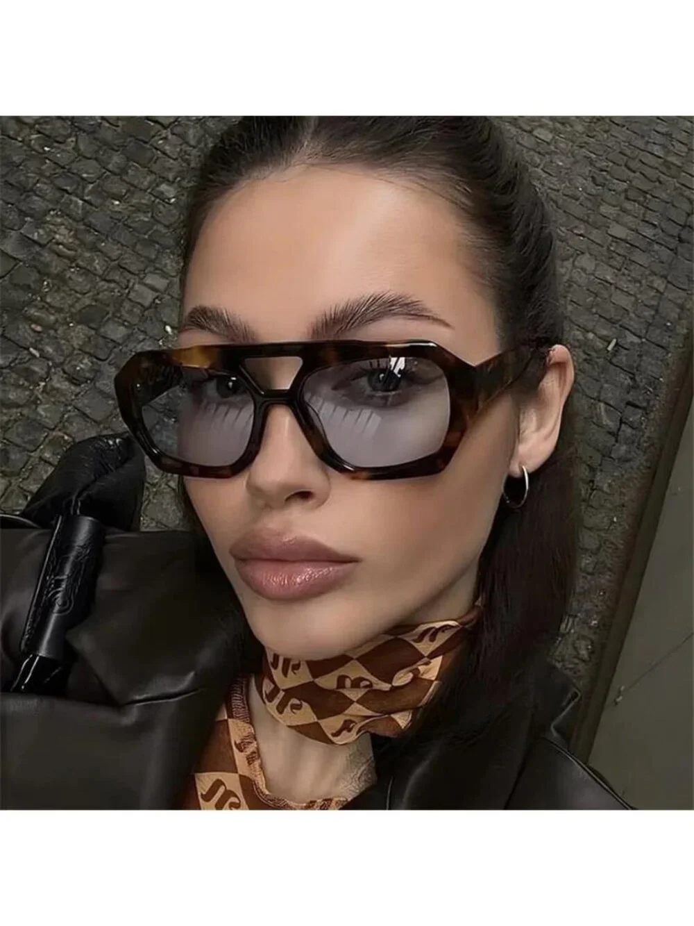 Retro Double Bridge Sun Glasses